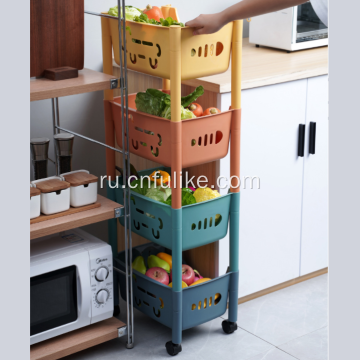 Пластиковая кухонная полка, корзина для хранения, кухонная стойка